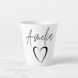 Caneca De Café Latte Amelia Name Mug, Nome Personalizado Coffee Mug,