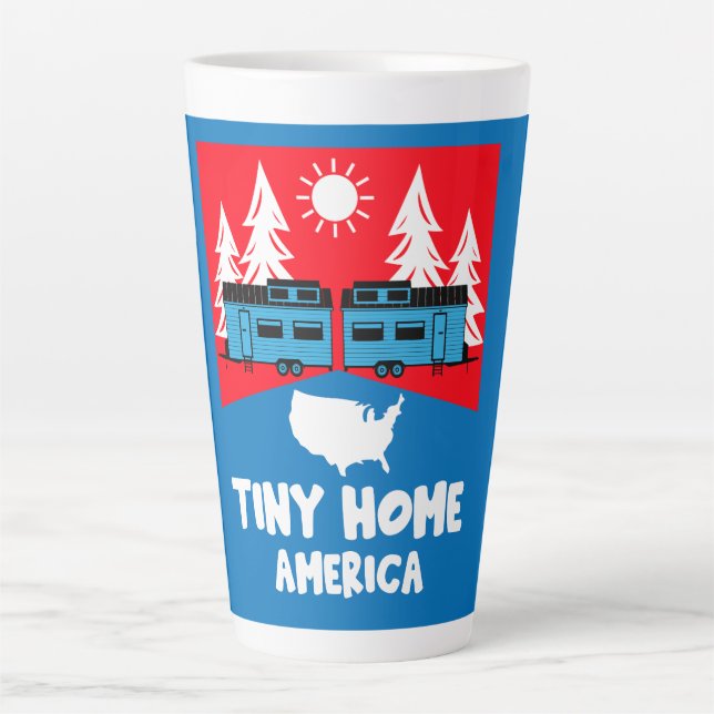 Caneca De Café Latte América doméstica do Tiny House (Frente)