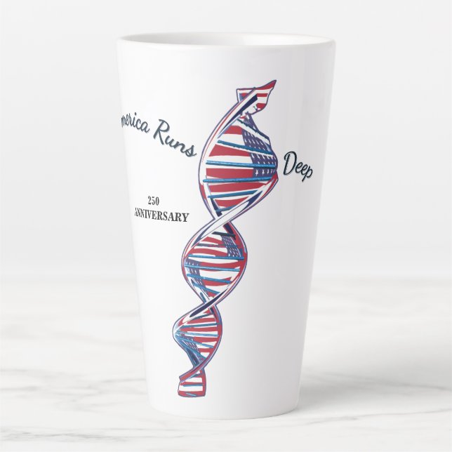 Caneca De Café Latte America Runs Deep (Frente)