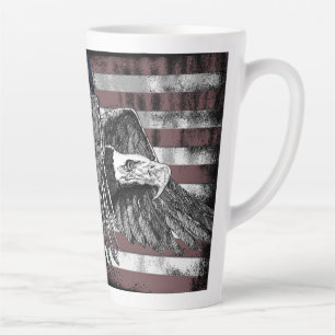 Caneca De Café Latte American Flag Bald Eagle EUA