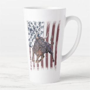 Caneca De Café Latte American Flag Bull