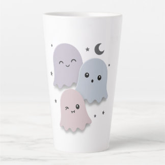 Caneca De Café Latte Amigos Fantasmas Pastel Adoráveis Halloween