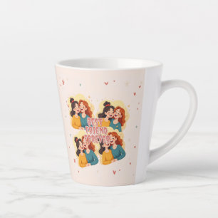 Caneca De Café Latte Amigos, manter colagem adicione sua foto