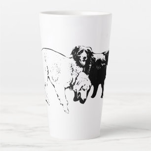 Caneca De Café Latte Amigos no Caminho de Folha