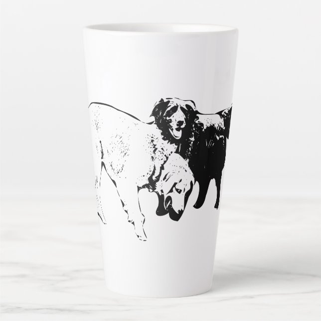 Caneca De Café Latte Amigos no Caminho de Folha (Frente)