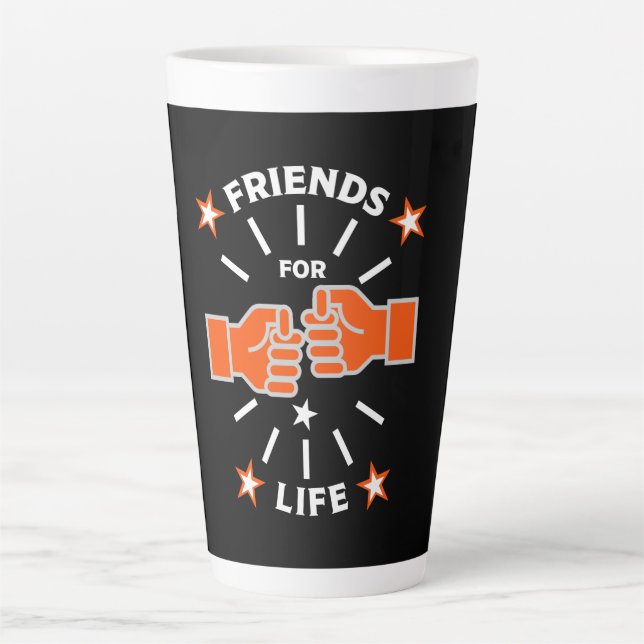 Caneca De Café Latte Amigos Para A Vida (Frente)