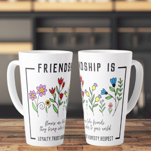 Caneca De Café Latte Amizade é lealdade, confiança, honestidade, respei