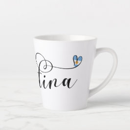 Caneca De Café Latte Amo Argentina, Bandeira Argentina Heart