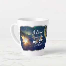 Caneca De Café Latte Amo-te à Lua e Volta