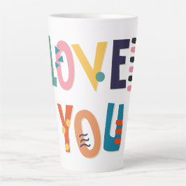 Caneca De Café Latte Amo-Te Cores