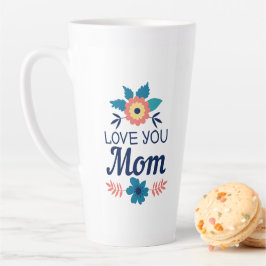 Caneca De Café Latte Amo-Te Mãe | DIA DE AS MÃES