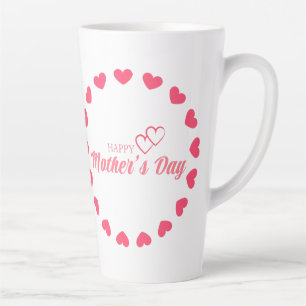 Caneca De Café Latte Amo-te, mãe Dia de as mães feliz