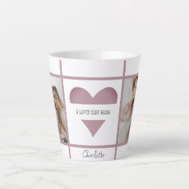 Caneca De Café Latte 'Amo-Te Mãe' Fotos Personalizadas Latte Mug