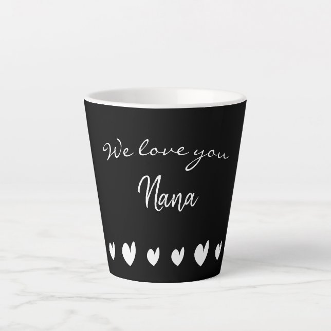 Caneca De Café Latte Amo-te Nana Heart Latte Mug (Frente)