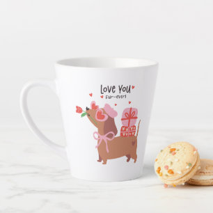 Caneca De Café Latte Amo-Te Um Cão De Dachshund Francês Cugado