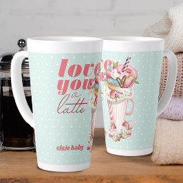 Caneca De Café Latte Amo-te um Latite Retro Doces