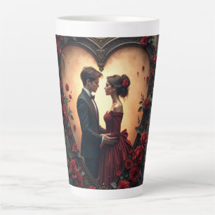 Caneca De Café Latte Amor Atemporal – Coleção de Casamento Vitoriano Gó