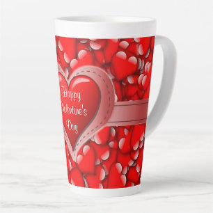 Caneca De Café Latte Amor Coração Vermelho Dia de os namorados