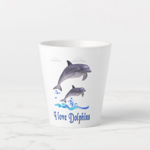 Caneca De Café Latte Amor de Golfinho