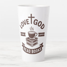 Caneca De Café Latte Amor Deus Beba Café Lê Livros Cristão Vintage
