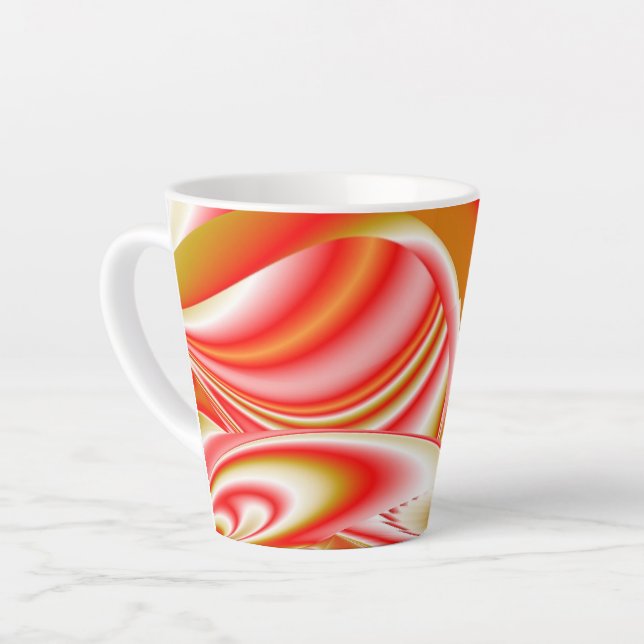 Caneca De Café Latte Amor e Abstrato 3D Rainbowart Dourado (Ângulo esquerdo)