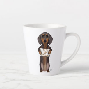 Caneca De Café Latte Amor e Dachshund