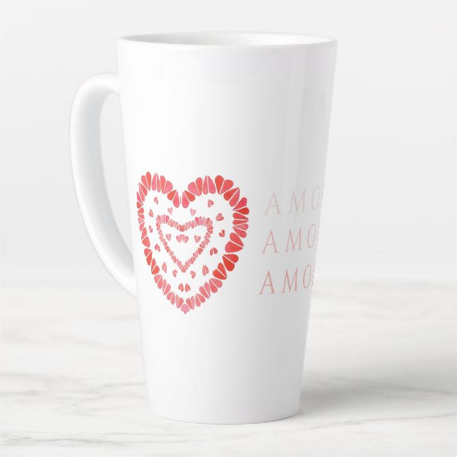 Caneca De Café Latte AMOR ESPANHOL AMA Lata Lata (Ângulo esquerdo)