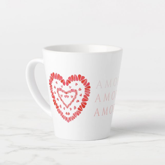 Caneca De Café Latte AMOR ESPANHOL AMOR Lata (Ângulo esquerdo)
