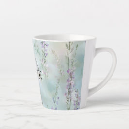 Caneca De Café Latte Amor Floral Romântico Roxo