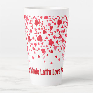 Caneca De Café Latte Amor Latte Inteiro Corações Personalizadas de Conf