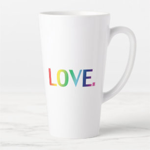 Caneca De Café Latte Amor, orgulho lgbt lgbtq gay quedas cores do arco-