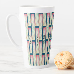 Caneca De Café Latte AMOR PAZ ESPERA Lata