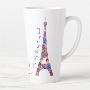 Caneca De Café Latte Anastasia Torre Floral Eiffel Paris é a chave