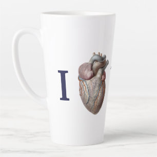 Caneca De Café Latte Anatomia Humana Vintage, Eu Amo Você Coração