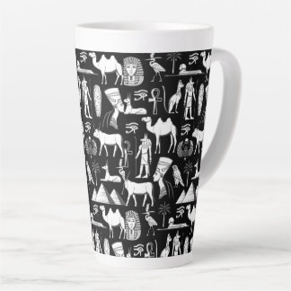 Caneca De Café Latte Ancient Egypt Hieroglyphic Symbol Pattern     