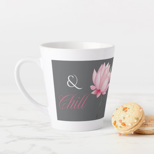Caneca De Café Latte And Chill, Lotus Flower, Relaxation Gift for Her (In Situ)