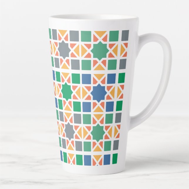 Caneca De Café Latte Andalusian Tiles 4 (Direita)