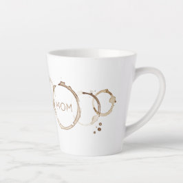 Caneca De Café Latte Anéis de CAFÉ Art MOM Brown White Dia de as mães D