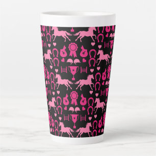 Caneca De Café Latte Anel Horseback Rosa