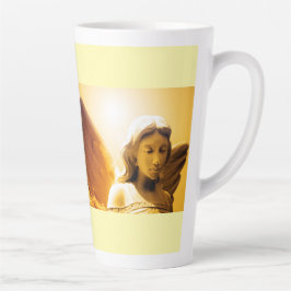 Caneca De Café Latte Angel Serenity Prayer Yellow Gold Orange Latte Mug
