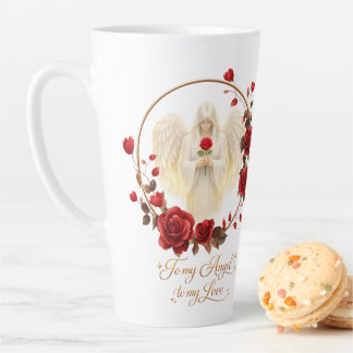 Caneca De Café Latte AngelicFaith GoldenHeart
