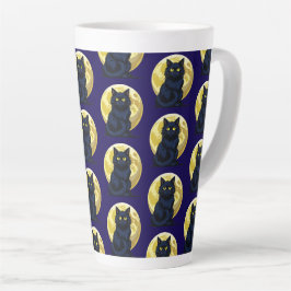 Caneca De Café Latte Angry black cat