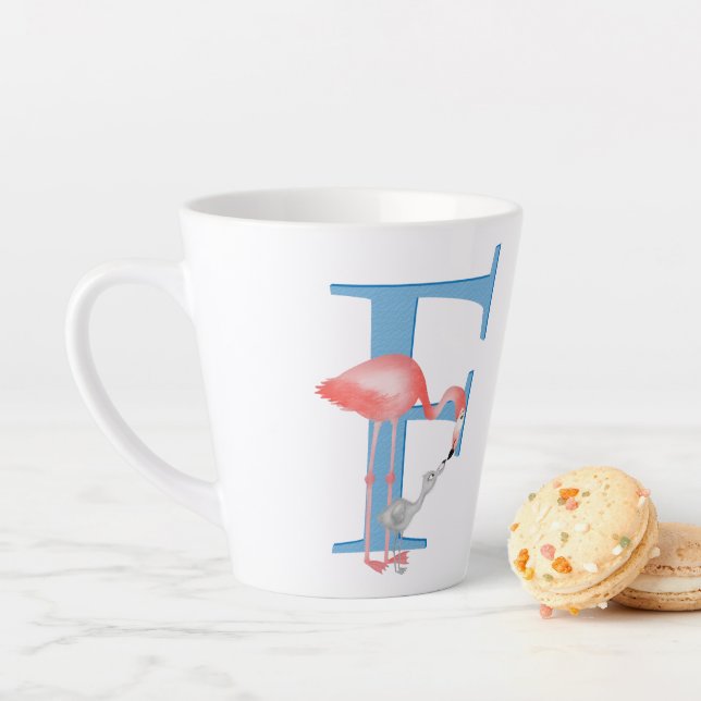 Caneca De Café Latte Animal ABC F é para flamingo lata (In Situ)
