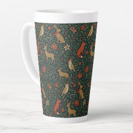 Caneca De Café Latte Animal & Botânico do Natal Vitoriano
