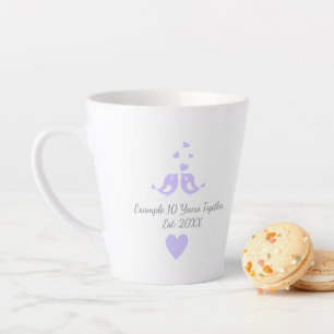 Caneca De Café Latte Aniversário de 10 Anos Juntos Personalizado