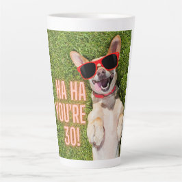 Caneca De Café Latte Aniversário de 30 anos de Cachorro Rindo
