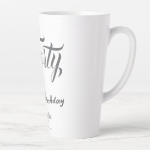 Caneca De Café Latte aniversário de 40 letras número quarenta nome data