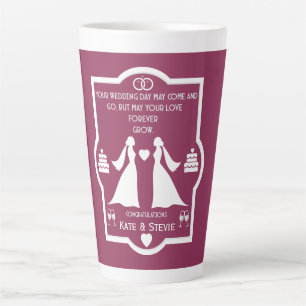 Caneca De Café Latte Aniversário de Casamento de gay Girls