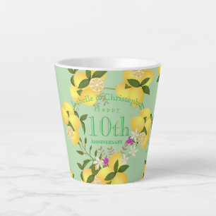 Caneca De Café Latte Aniversário de Casamento Espreme Limão Verde