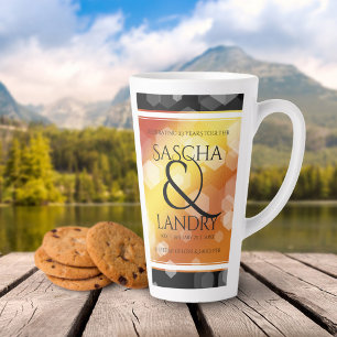 Caneca De Café Latte Aniversário de Casamento Topaz, 16º 23º anivers